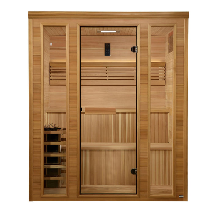 Golden Design 2025 Engelberg Edition 6 Person Traditional Indoor Steam Sauna with Harvia Heater GDI-7060-01