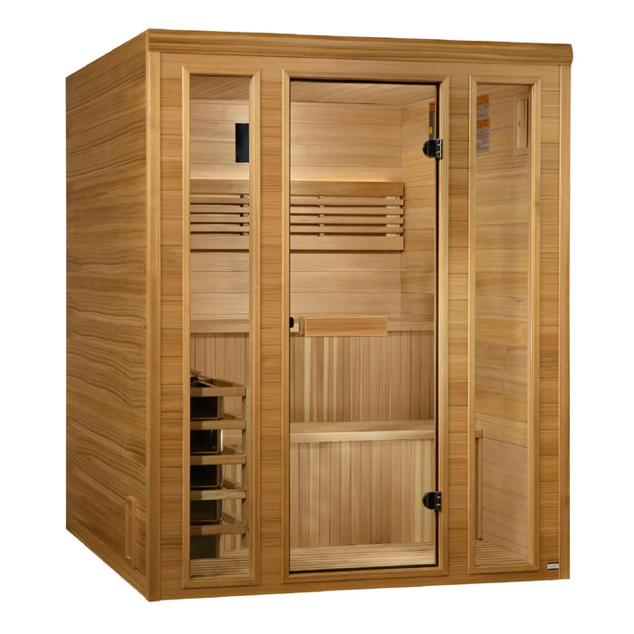 Golden Design 2025 Engelberg Edition 6 Person Traditional Indoor Steam Sauna with Harvia Heater GDI-7060-01