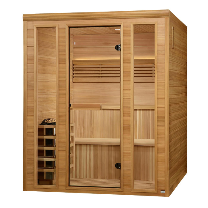 Golden Design 2025 Engelberg Edition 6 Person Traditional Indoor Steam Sauna with Harvia Heater GDI-7060-01