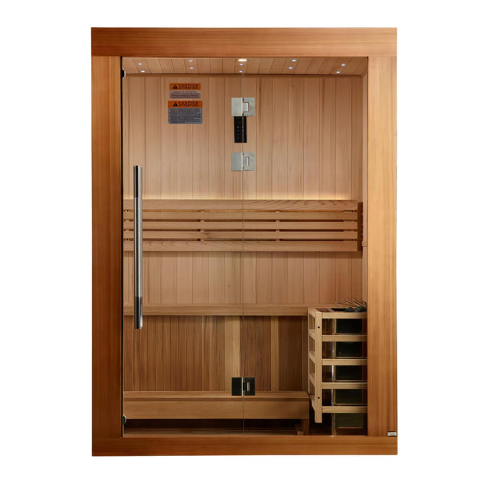 Golden Designs 2025 Sundsvall Edition 2 Person Traditional Sauna and Canadian Red Cedar Interior GDI-7289-02