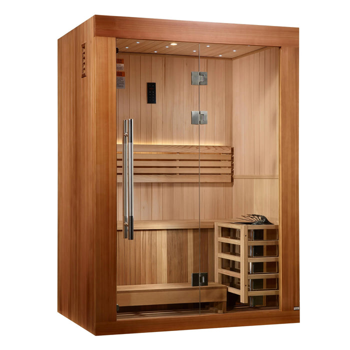 Golden Designs 2025 Sundsvall Edition 2 Person Traditional Sauna and Canadian Red Cedar Interior GDI-7289-02