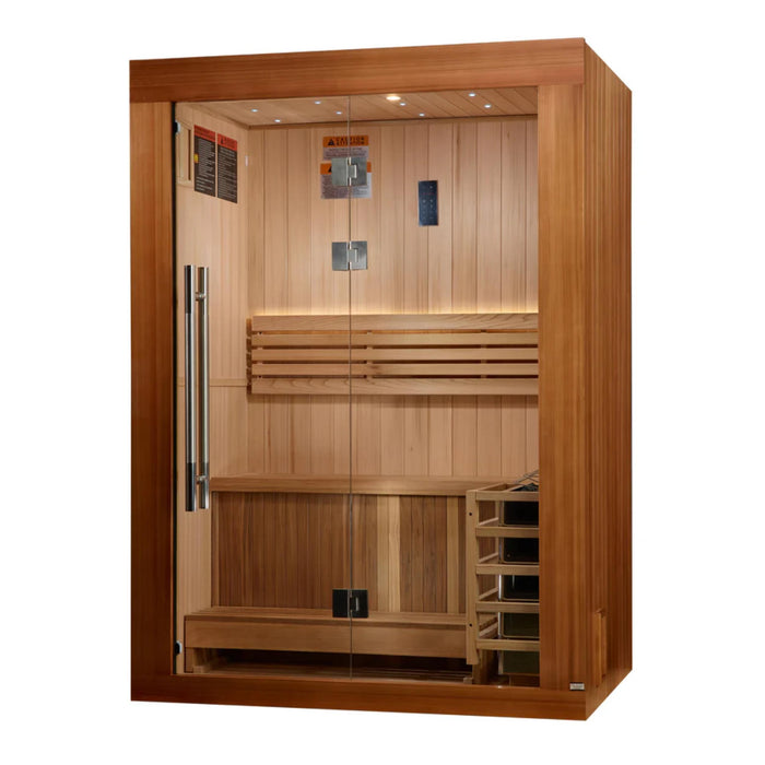 Golden Designs 2025 Sundsvall Edition 2 Person Traditional Sauna and Canadian Red Cedar Interior GDI-7289-02