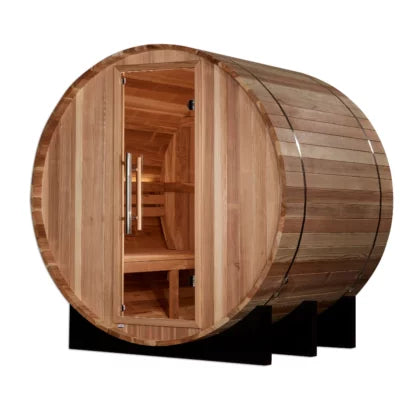 Golden Designs St. Moritz 2-Person Traditional Cedar Barrel Sauna - Pacific Cedar