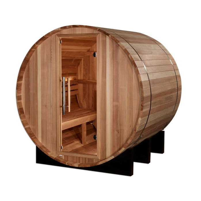 Golden Designs St. Moritz 2-Person Traditional Cedar Barrel Sauna - Pacific Cedar