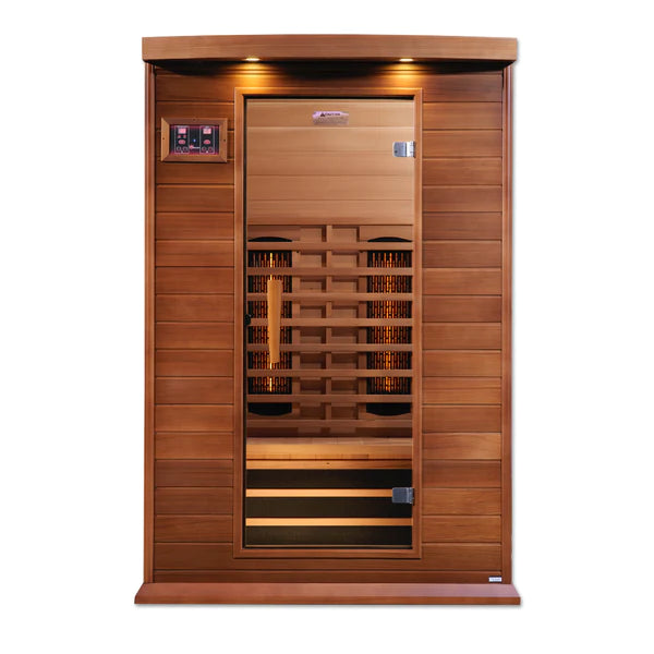 Maxxus 2-Person Full Spectrum Infrared Sauna Premium Canadian Red Cedar with Elegant Golden Design  MX-M206-01-FS CED