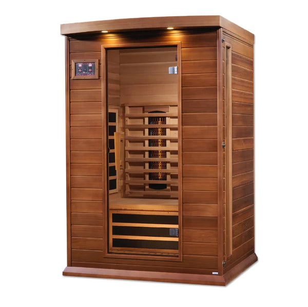Maxxus 2-Person Full Spectrum Infrared Sauna Premium Canadian Red Cedar with Elegant Golden Design  MX-M206-01-FS CED