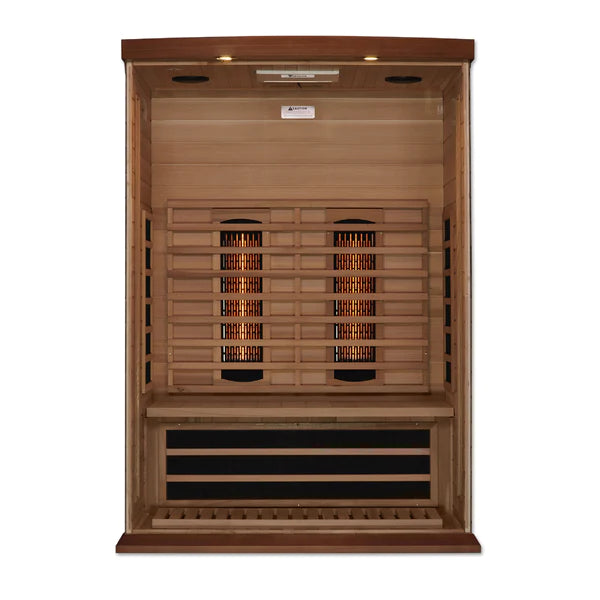 Maxxus 2-Person Full Spectrum Infrared Sauna Premium Canadian Red Cedar with Elegant Golden Design  MX-M206-01-FS CED