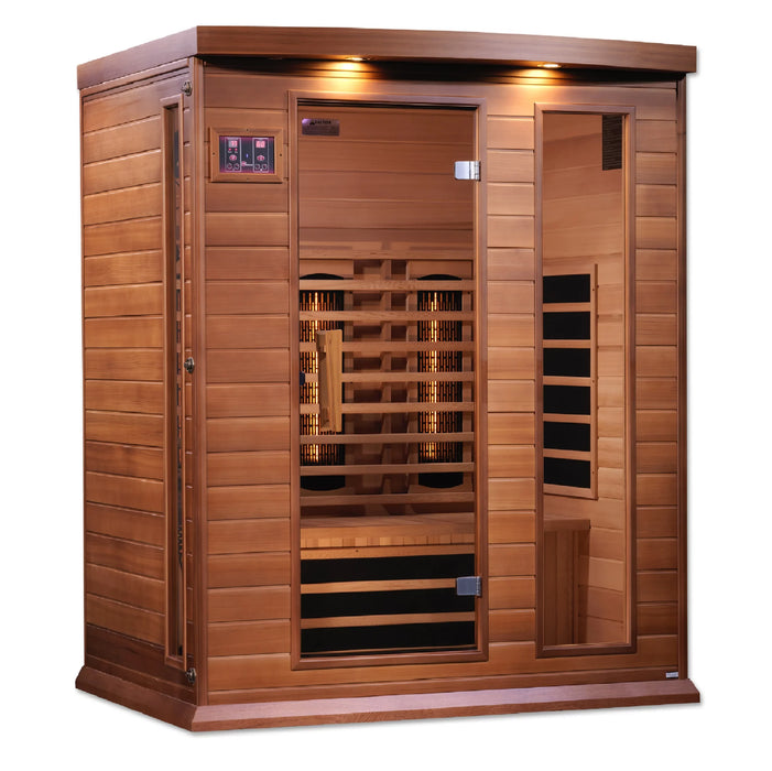 Maxxus 3-Person Full Spectrum Infrared Sauna Premium Canadian Red Cedar with Golden Design MX-M306-01-FS CED