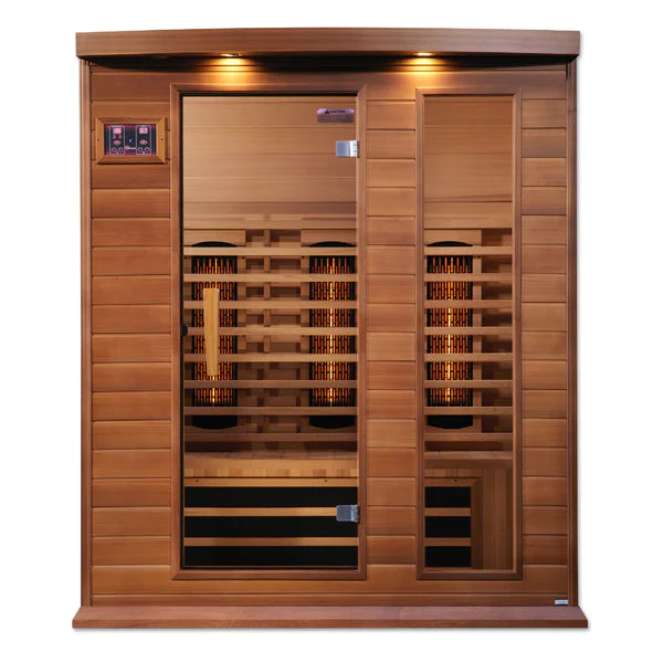 Maxxus 3-Person Full Spectrum Infrared Sauna Premium Canadian Red Cedar with Golden Design MX-M306-01-FS CED