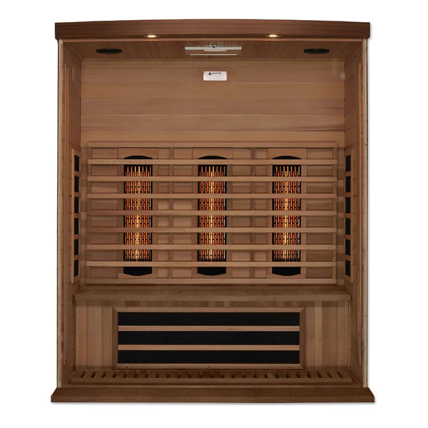 Maxxus 3-Person Full Spectrum Infrared Sauna Premium Canadian Red Cedar with Golden Design MX-M306-01-FS CED