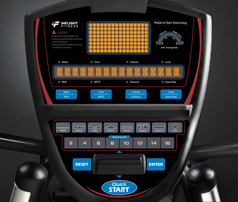 Inflight Fitness E6 Elliptical Self-Powered, 20" Natural Stride, LED Display, Commercial Grade Design