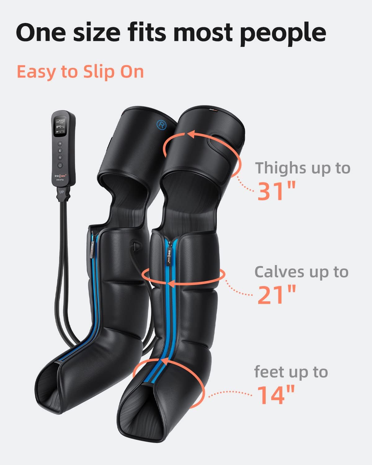 SHINE WELL Leg Massager with Heat and Compression