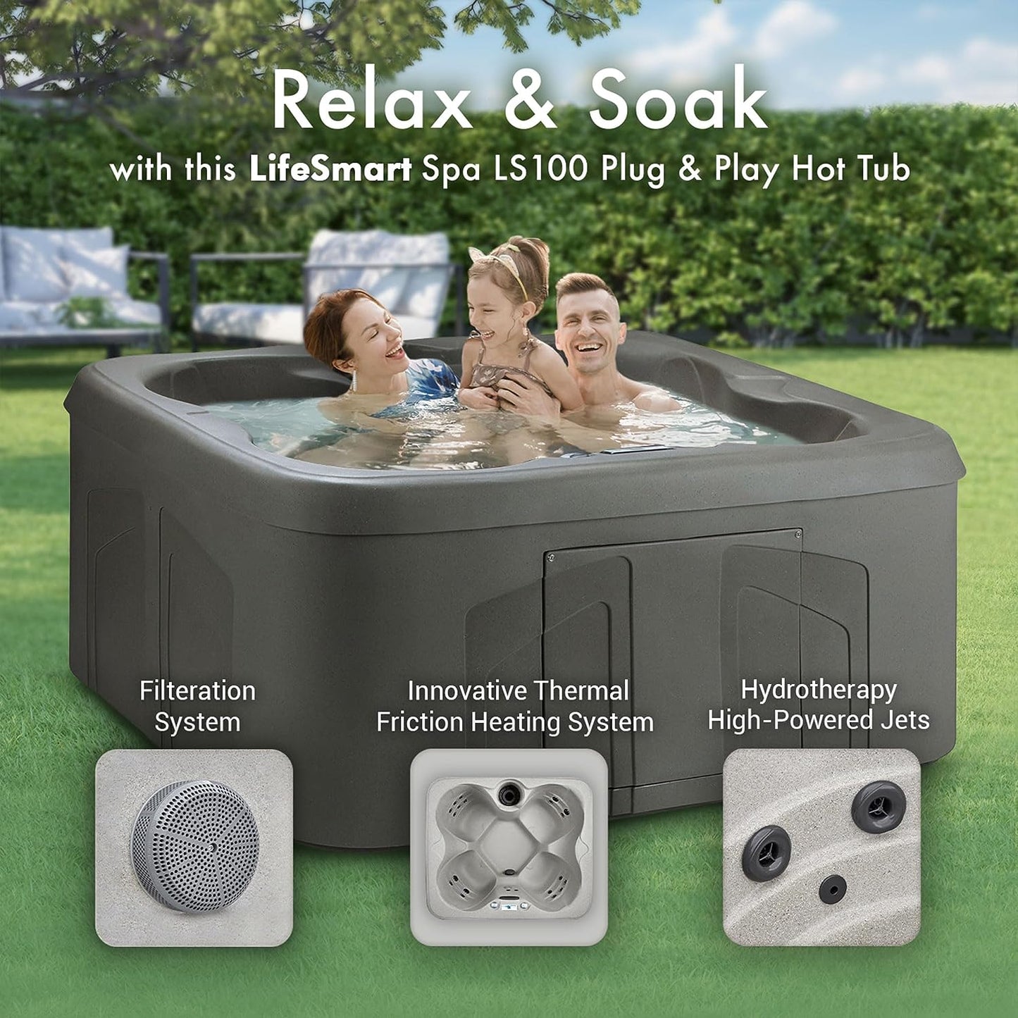 4 Person 9 Jet Energy Efficient Hot Tub Spa