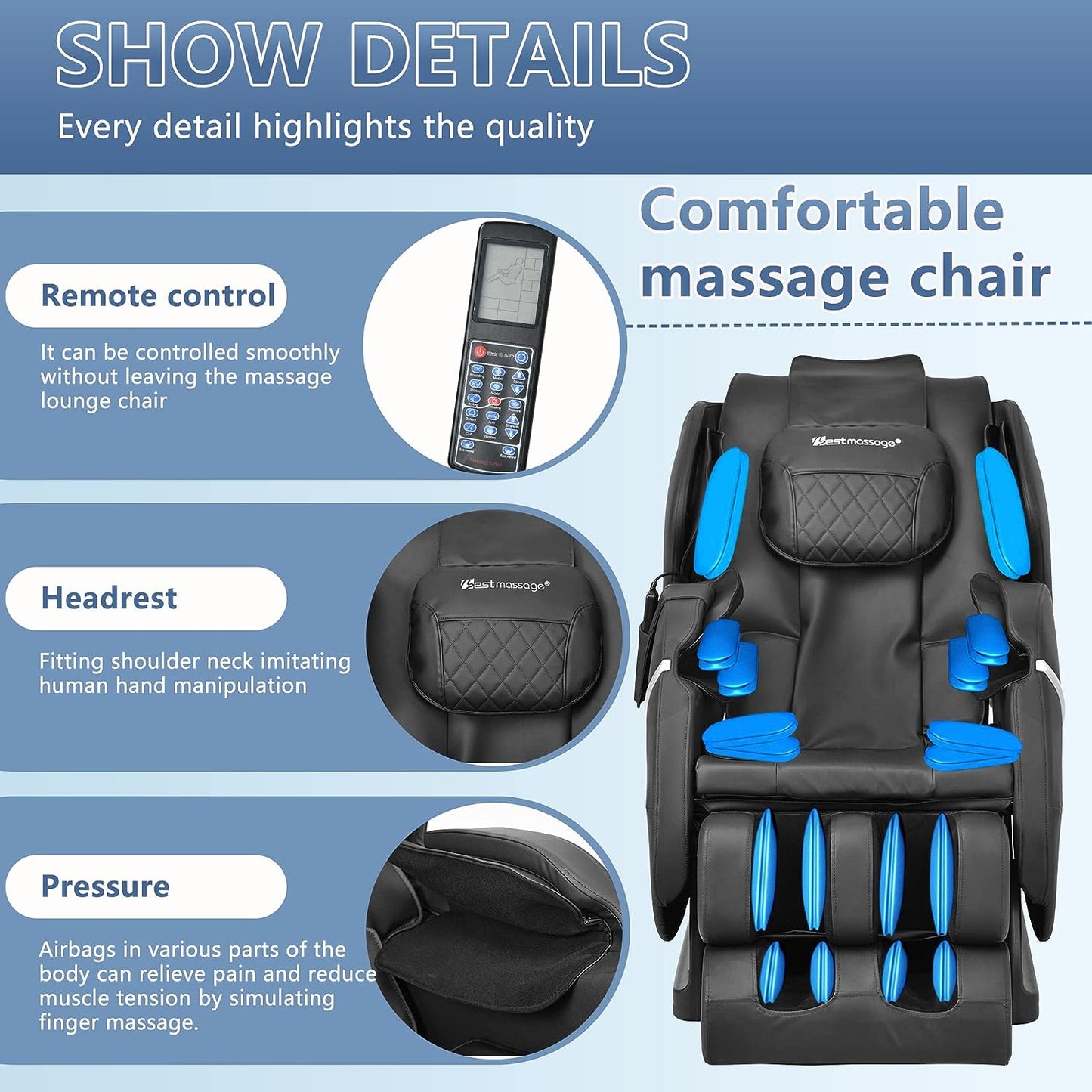 Zero Gravity Full Body Electric Shiatsu Massage Chair