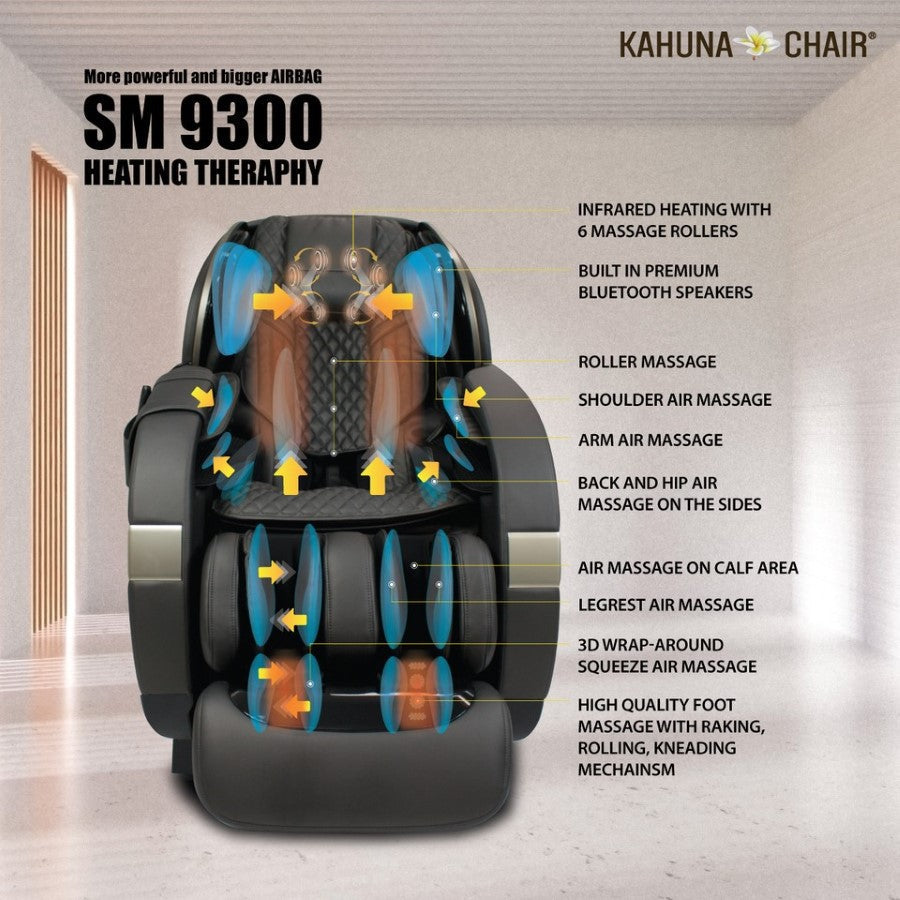 Kahuna Massage Chair Kahuna 4D+@ Dual Air Float Flex HSL-track with Infrared heating SM-9300