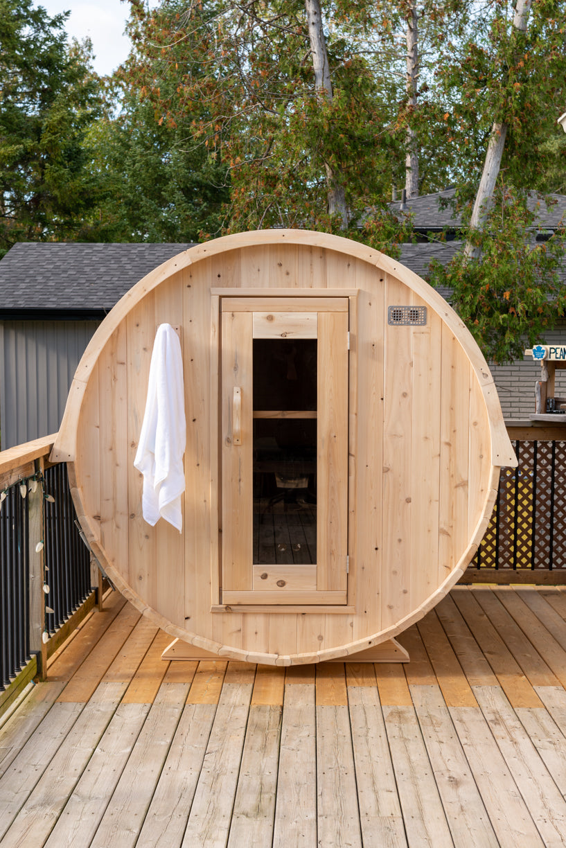 Dundalk Leisurecraft Canadian Timber 4 Person Harmony Barrel Sauna