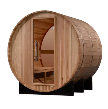 Golden Designs Zurich 4-Person Traditional Cedar Barrel Sauna with Rear Window - Pacific Cedar