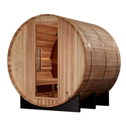 Golden Designs Zurich 4-Person Traditional Cedar Barrel Sauna with Rear Window - Pacific Cedar