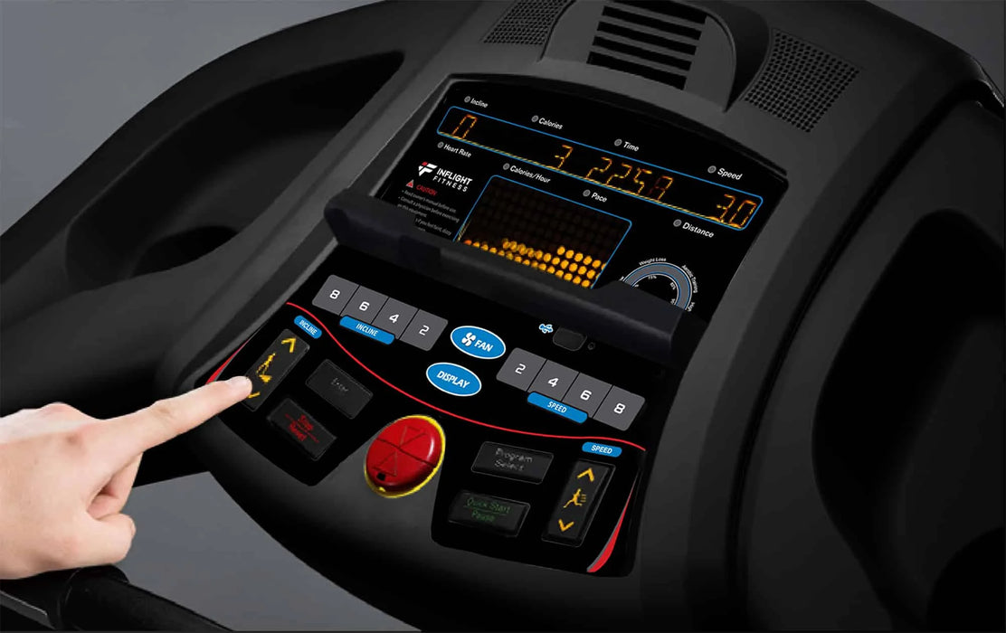 Inflight Fitness M6 Treadmill 3.5 HP AC Motor, LED Display, 60"x20" Lubricant Infused Running Belt, Commercial Grade Design