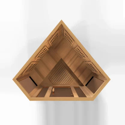 Maxxus 3 Person Near Zero EMF Full Spectrum FAR Infrared Sauna Corner Unit with Premium Red Cedar Wood MX-K356-01-CED