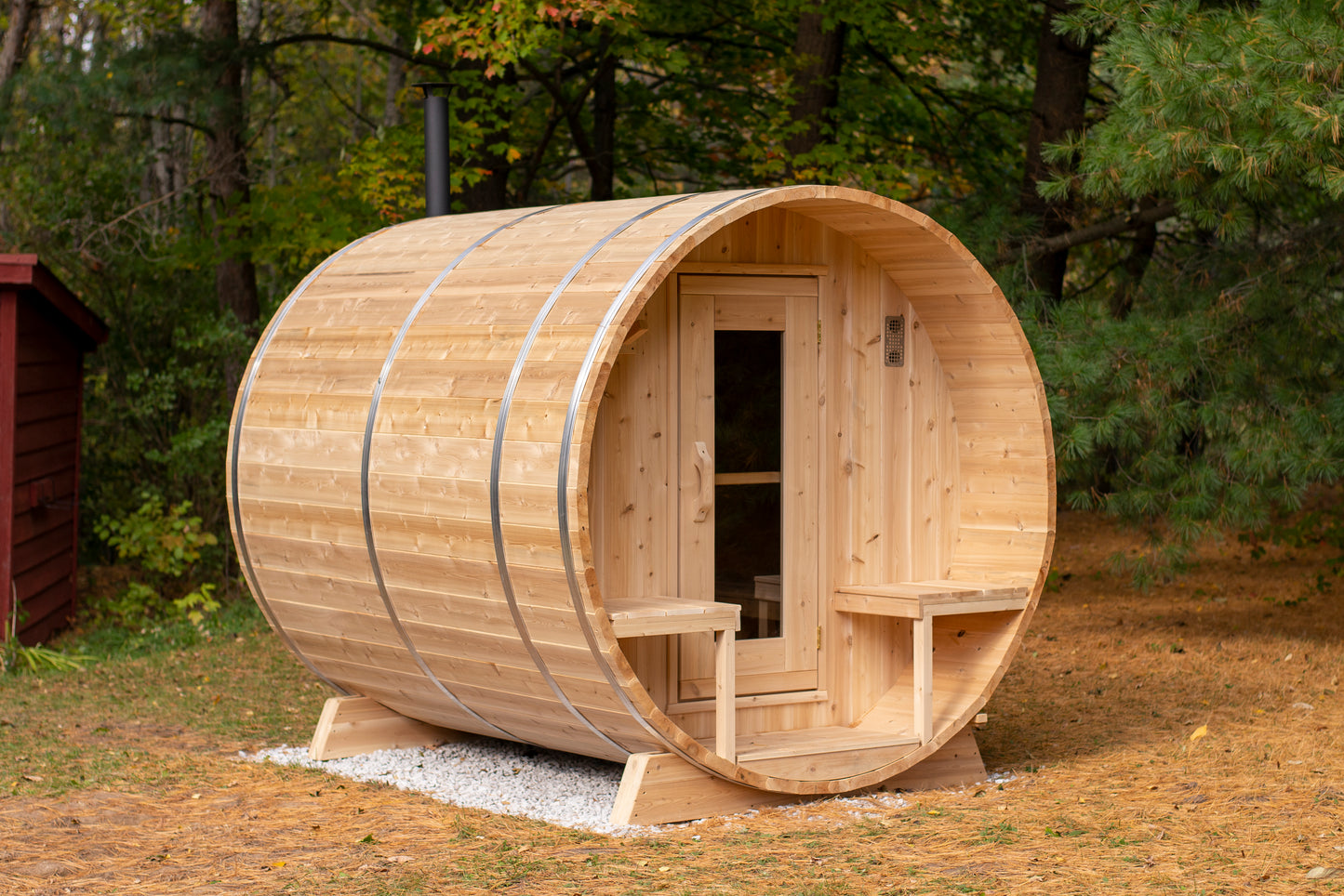 Dundalk Leisurecraft Canadian Timber 4 Person Serenity Barrel Sauna