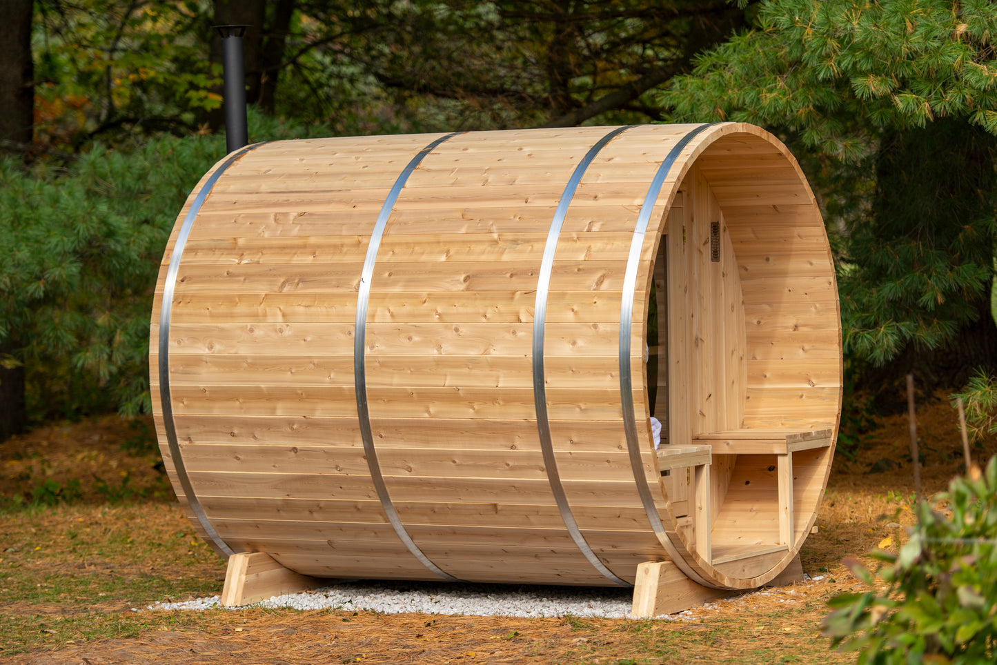 Dundalk Leisurecraft Canadian Timber 4 Person Serenity Barrel Sauna