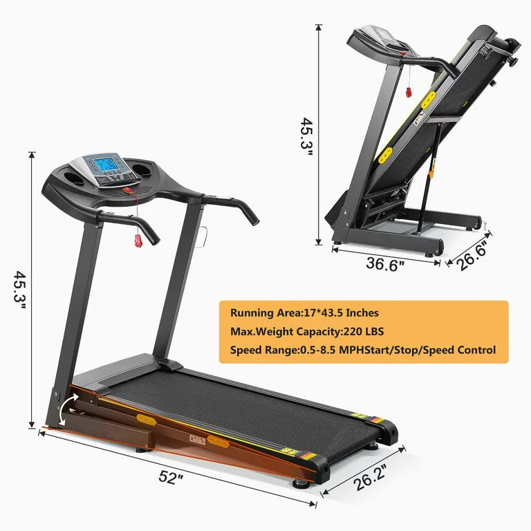 2.5 HP Folding Treadmill 12% Auto Incline