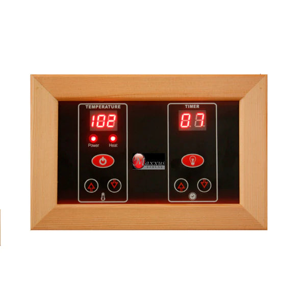 Maxxus 2-Person Low EMF FAR Infrared Sauna Premium Canadian Hemlock Home Spa and Detox Therapy MX-K206-01